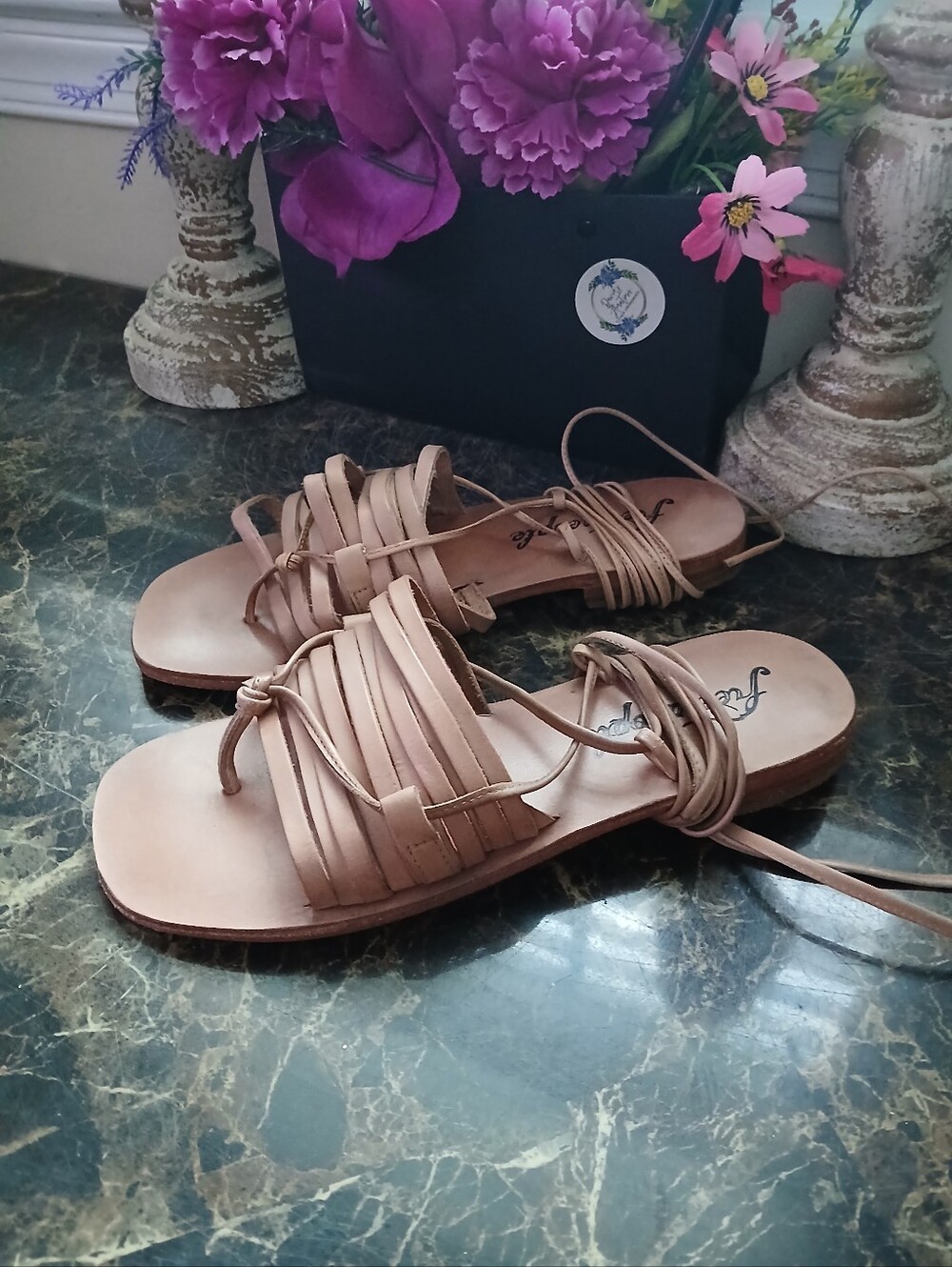 🇺🇸 4th of July Free People Cami Huarache Wrap-Around Sandals 36.5 EU Women - Picture 3 of 11